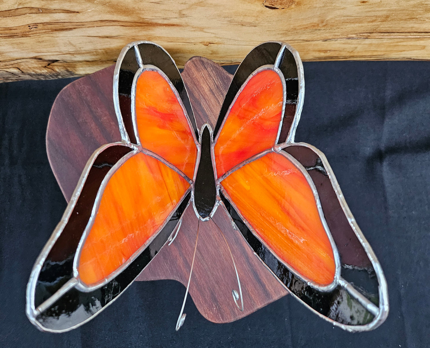 Wings in Glass | Tiffany-Style Stained Glass Butterfly Sculpture | One of a Kind