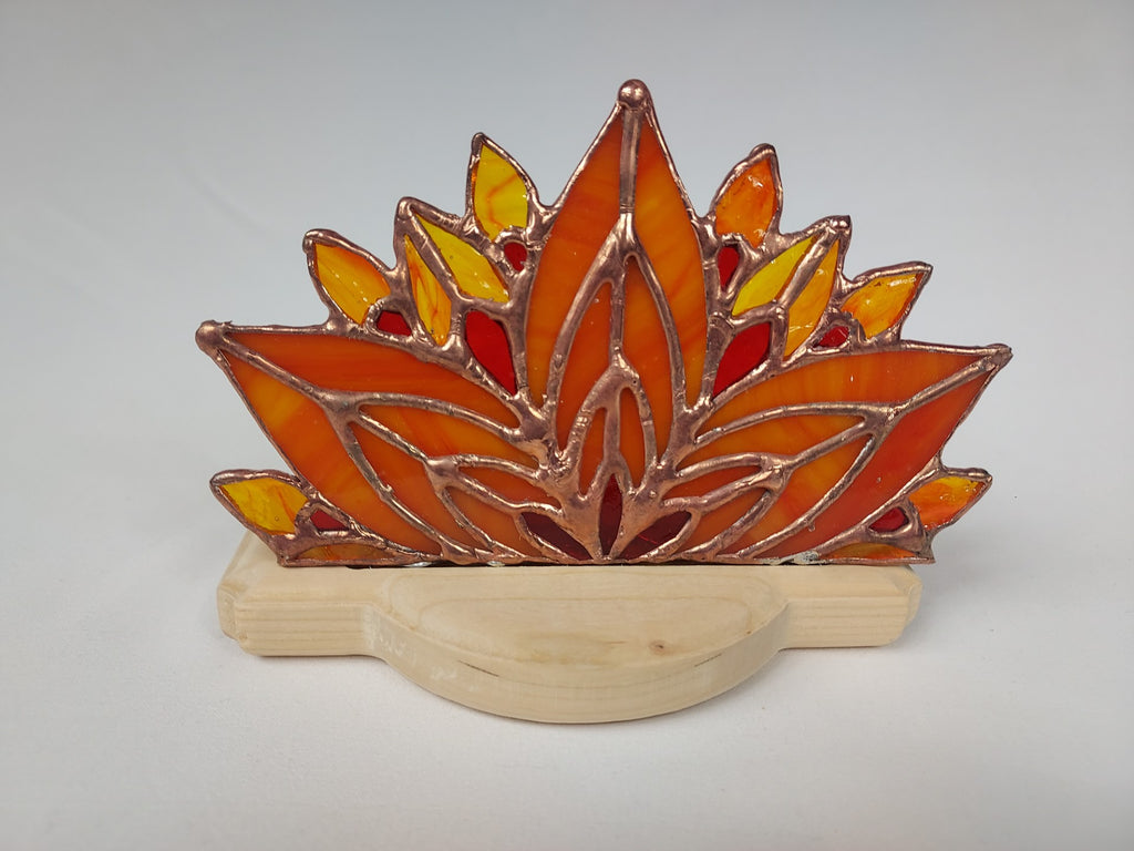 Unfinished ROUNDED Cherry Wood Display BASE for Stained & Fused Glass Panels