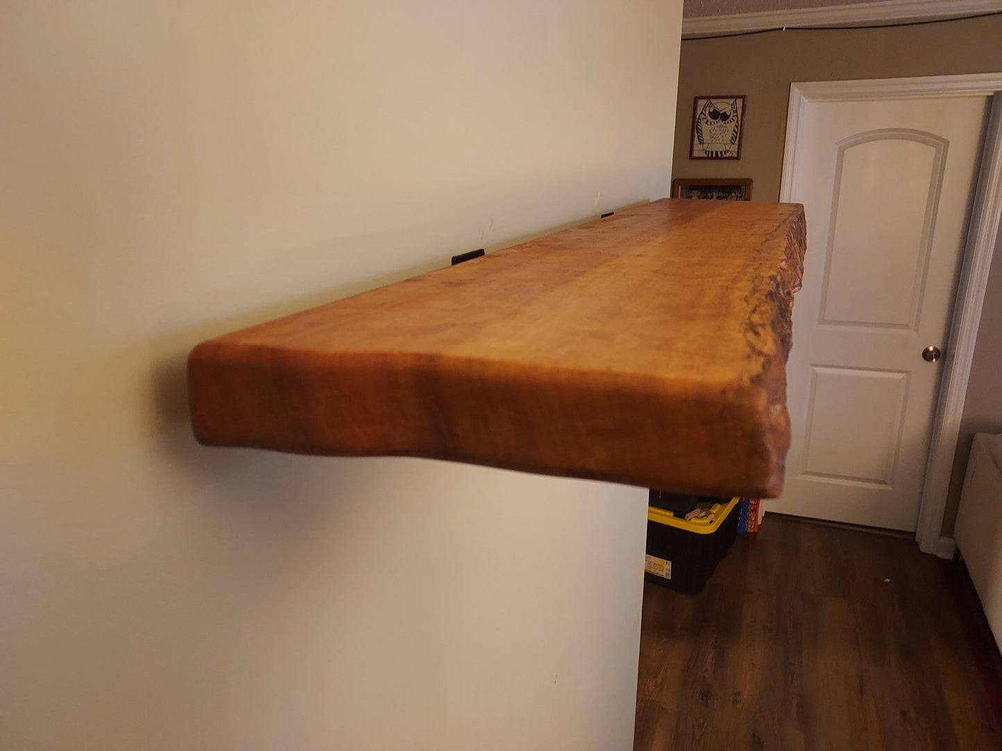 Live Edge Figured Cherry Floating Shelf