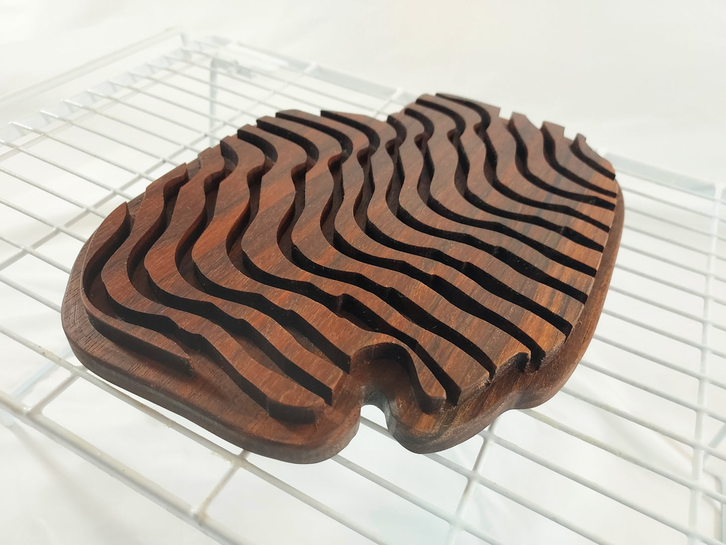 Handcrafted Walnut Wave Trivet