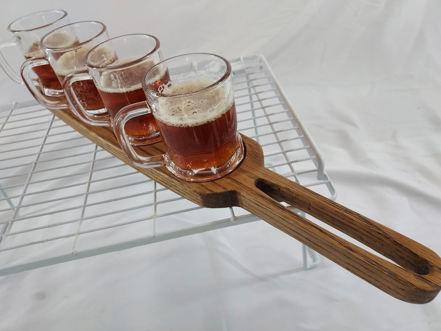 Handcrafted Oak Beer Flight Tray