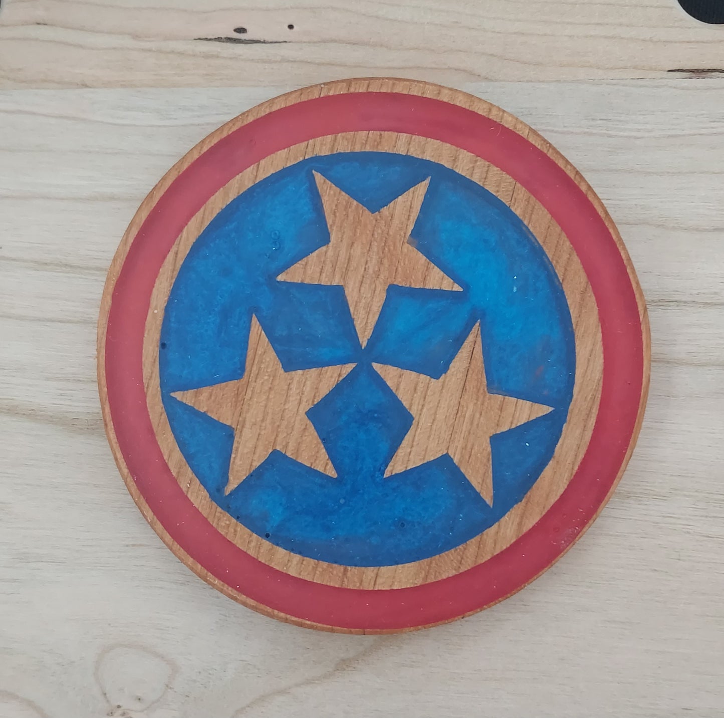 Handcrafted Cherry Hardwood Tennessee Coaster Set — Set of 6