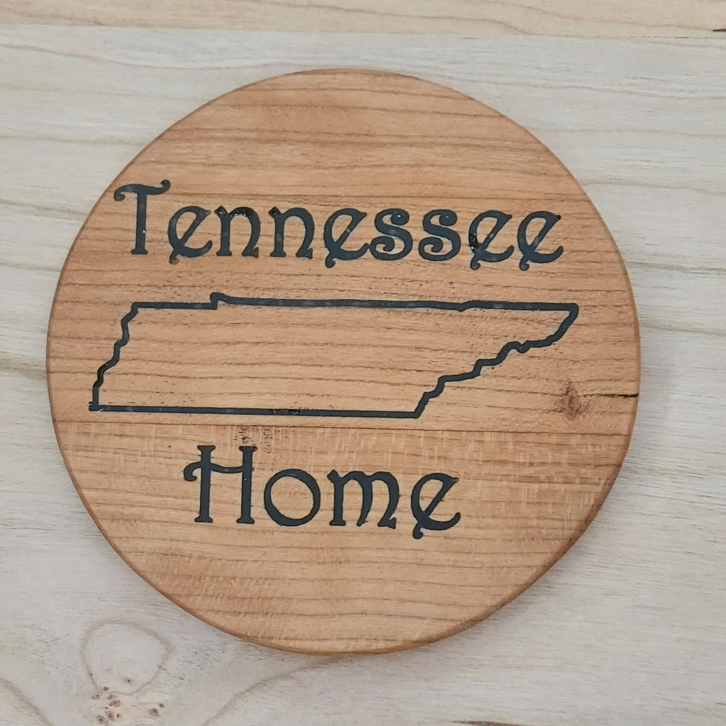Handcrafted Cherry Hardwood Tennessee Coaster Set — Set of 6