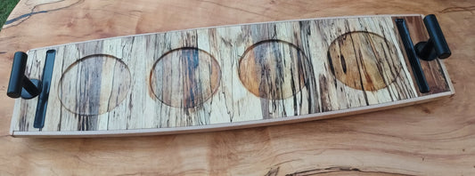 Wood Serving Tray with Handles | Spalted Hickory | Made in Chattanooga TN