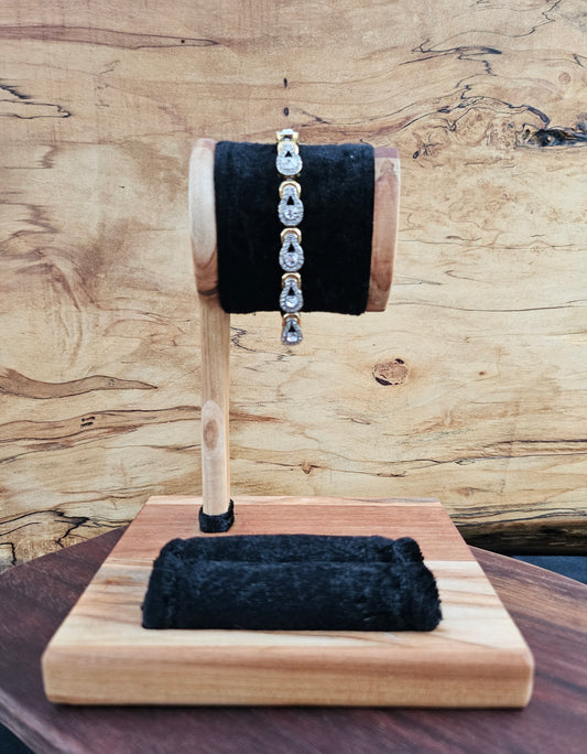 Wooden Jewelry Holder & Bracelet Stand | Maple & Cherry, Velvet Bar | Chattanooga TN