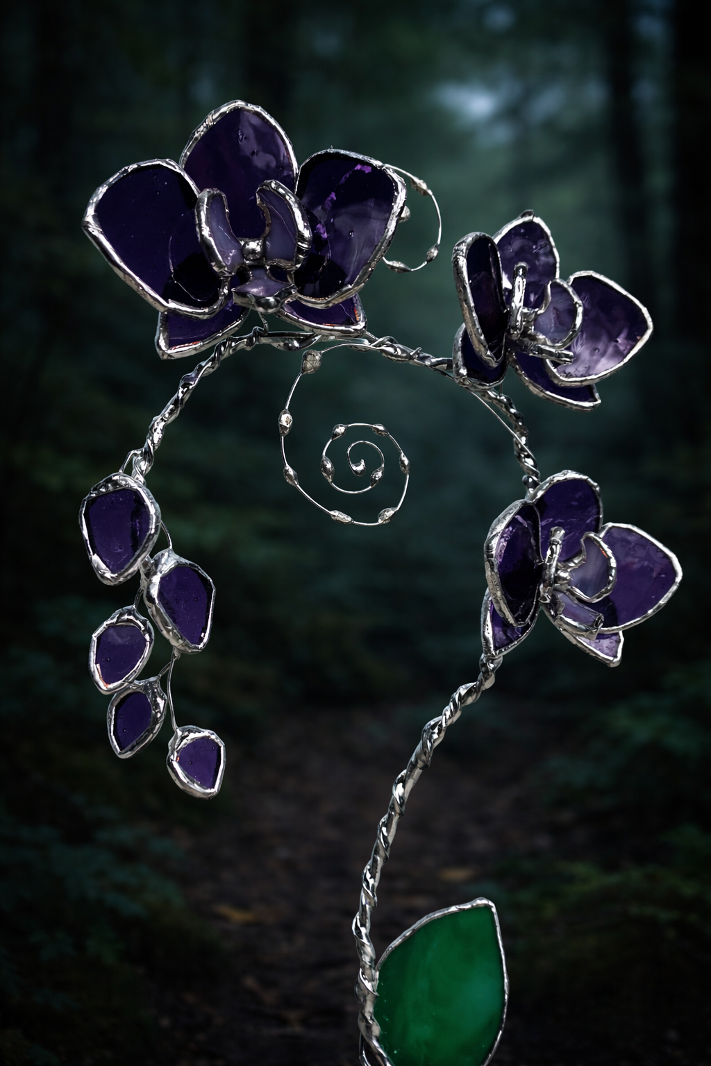 Translucent Violet Black Heart Eternal Orchid