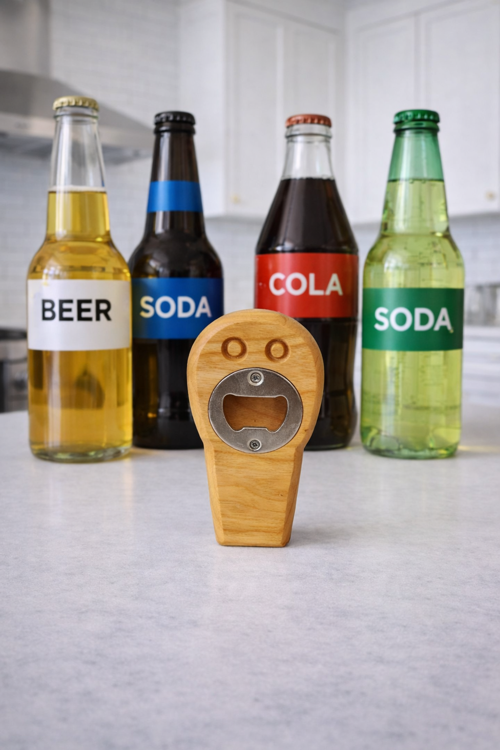 Handcrafted Cherry Wood Bottle Opener
