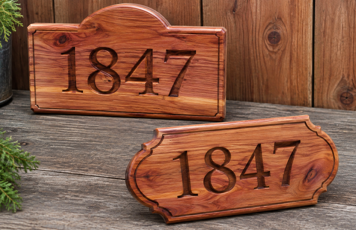 Custom Address Sign — Solid Western Red Cedar