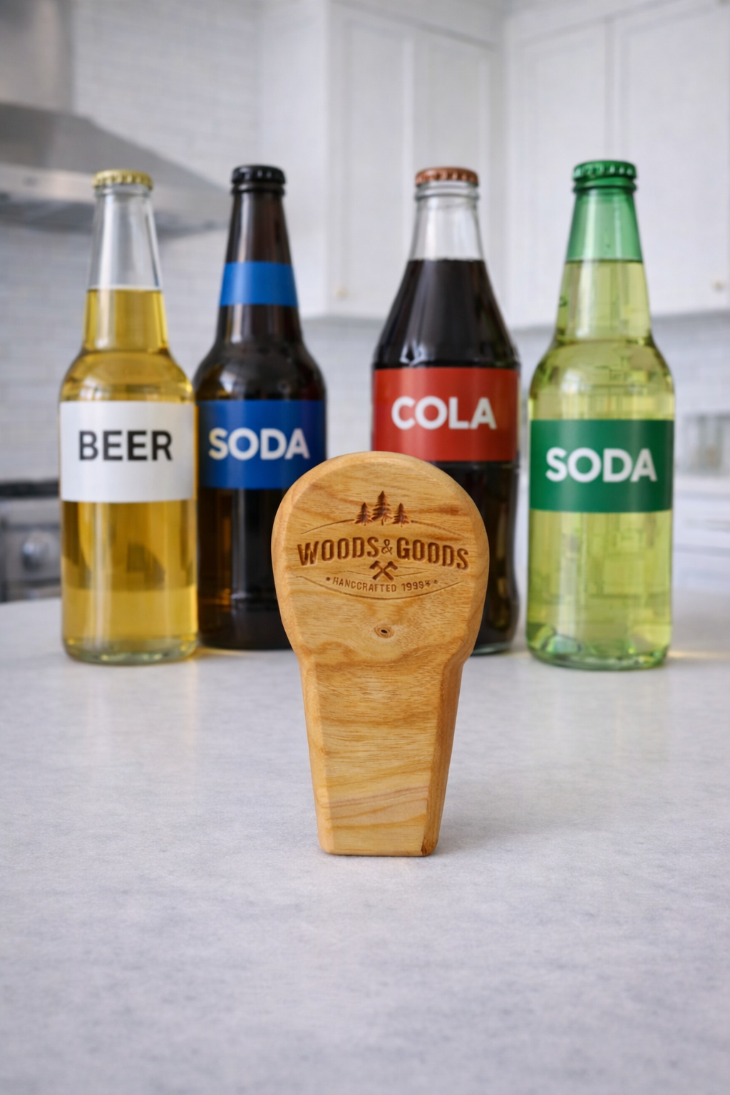 Handcrafted Cherry Wood Bottle Opener