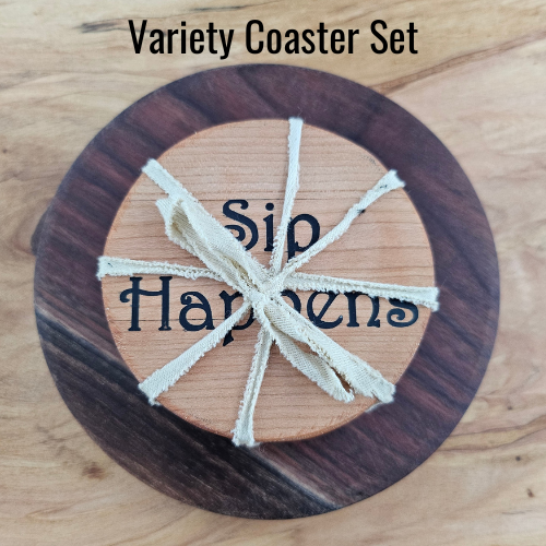 Handcrafted Cherry Hardwood Tennessee Coaster Set — Set of 6