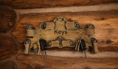 Handcrafted Engraved Wall-Mount Key Holder
