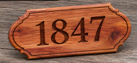 Custom Address Sign — Solid Western Red Cedar