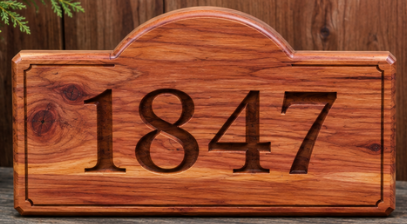 Custom Address Sign — Solid Western Red Cedar