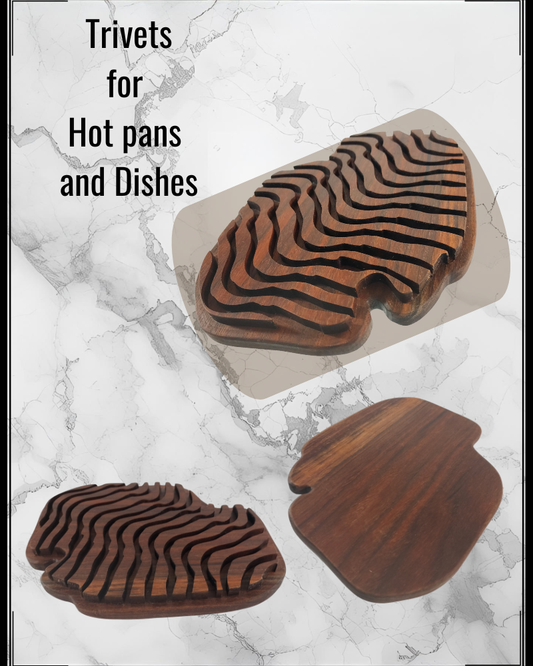 Handcrafted Walnut Wave Trivet