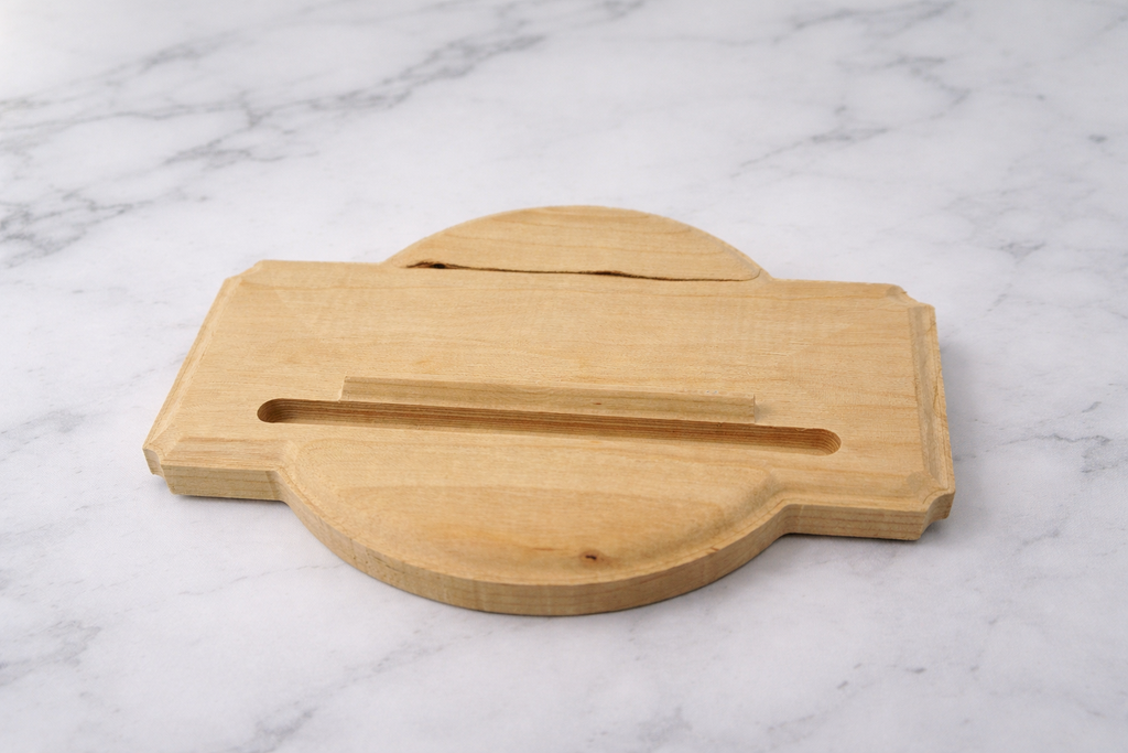 Unfinished ROUNDED Cherry Wood Display BASE for Stained & Fused Glass Panels