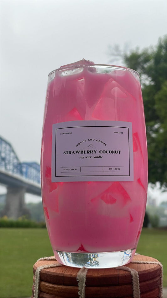 Iced Strawberry Coconut | Hand-Poured Soy Candle | Summer Collection