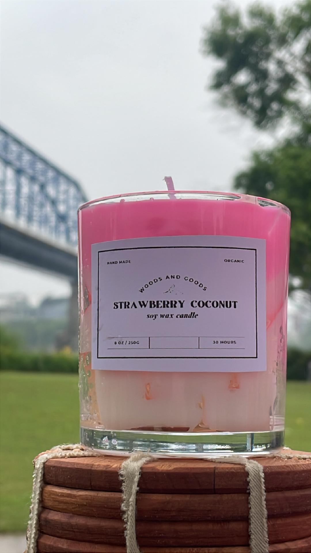 Iced Strawberry Coconut | Hand-Poured Soy Candle | Summer Collection